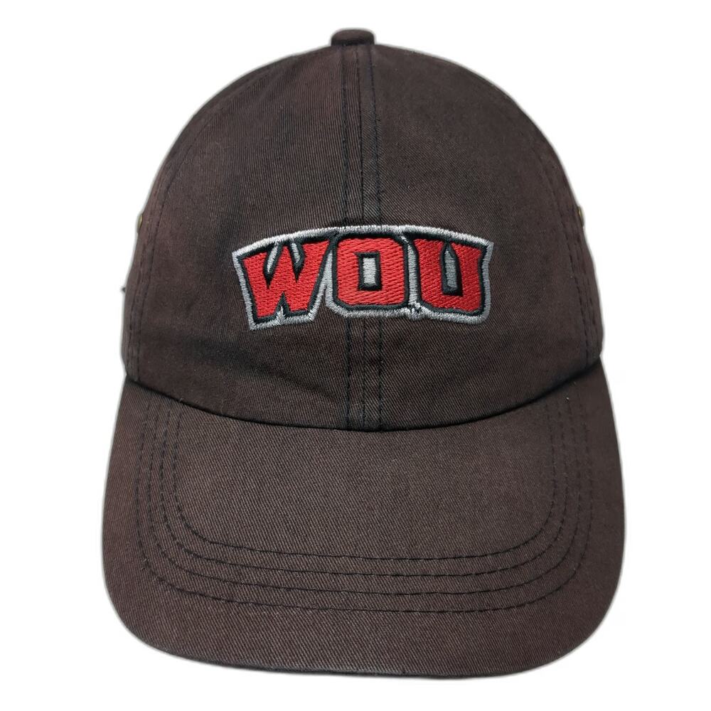 Western Oregon Wolves WOU NCAA MV Sport Black One Size Hat Slideback Adjustable